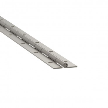 Punched Nickel Plated Steel Piano Hinge - 27mm Wide